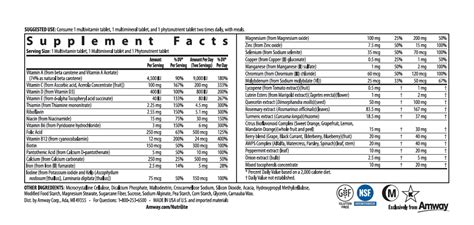 nutrilite double x nutrition facts.
